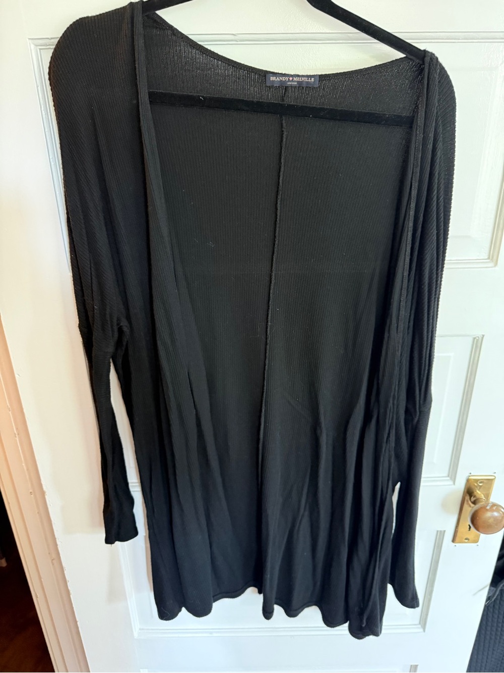 Brandy Melville Black Lightweight Ribbed Cardigan